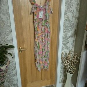 Monki Vibrant Pink and Yellow Mesh Top